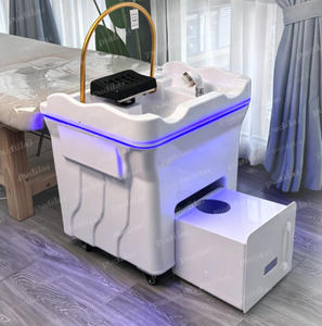 Shampooing tête Spa chaise longue chauffée bain de pieds cuir chevelu Spa civière avec lavage de tête pédicure - Product Image 6