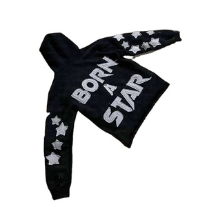 Sweats à capuche surdimensionnés délavés à l'acide personnalisés sweats à capuche vintage surdimensionnés déchirés pour hommes poids lourds en gros - Product Image 4