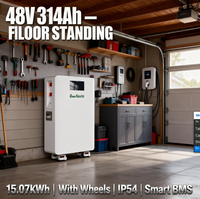 Baterai Lithium Ion 15kWh 48V 314Ah untuk Sistem Penyimpanan Energi, Terpasang di Dinding dengan Roda