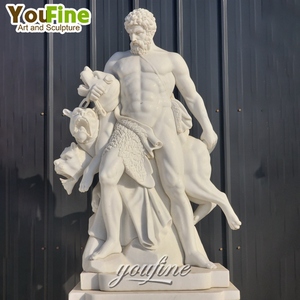 Escultura Clásica de Hércules Joven Desnudo, Tallada a Mano en Mármol Blanco, Tamaño Real - Product Image 6