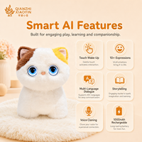AI Calico Kedi Peluş Oyuncak Çift 1.28 inç Ekran Kuyruk Sallama Dokunmatik Uyandırma 10+ İfade ChatGPT 40+ Dil Sesli Klonlama Hafızası 2.4G WiFi
