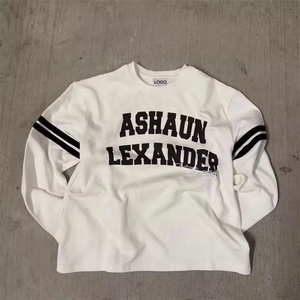 Fabricante personalizado Dtg impresión bordado manga larga Camiseta hombre francés Terry 100% algodón hombres cuello redondo sudadera - Product Image 1