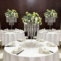 Support à fleurs en métal et acrylique transparent, décoration de mariage, centre de table, vase à fleurs, décoration de fête de mariage