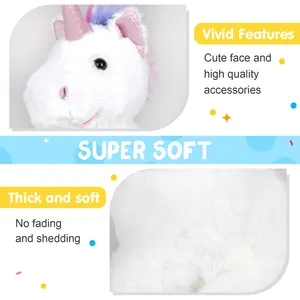 Good Selling LED Musical Unicorn Stuffed Animal Singing Light Up Make Up Music Plush Toy Pillow Glow The Dark Night For Girls