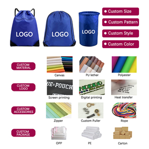 MOQ 100 PCS Custom Logo / Size / Color 210D Polyester Shopping <strong>Drawstring</strong> Bag Cheap Draw String Bags Sport Gym <strong>Backpack</strong> - Product Image 4