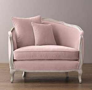 Nhà Máy Bán Hàng Trực Tiếp Đồ Nội Thất Phòng Khách Phong Cách Mỹ Rắn Gỗ <span class=keywords><strong>Retro</strong></span> Duy Nhất Nhung <span class=keywords><strong>Sofa</strong></span> - Product Image 3