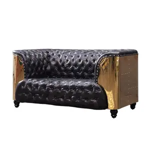 초침 가죽 Chesterfield 덮개를 씌운 소파 3 2 1 인승 소파 Loveseat Settee 라운지 및 소파 소파