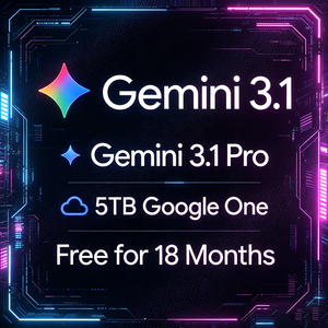Suscripción Oficial de 18 Meses a Google Gemini 3.1 Pro, 5 TB de <span class=keywords><strong>Almacenamiento</strong></span> de Google One, Uso Global para Usuarios de MAC <span class=keywords><strong>y</strong></span> Vinculación de <span class=keywords><strong>Correo</strong></span> Electrónico Personal - Product Image 1