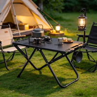 Table tactique pliante d'extérieur en acier au carbone, légère, pour camping, pique-nique, cuisine de terrain, mobilier d'extérieur multi-usages