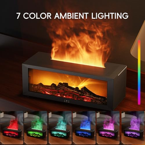 Simulated Bonfire Flame Aroma Diffuser Plastic Colorful Night <b>Light</b> <b>with</b> Rechargeable Eco-Friendly <b>Timer</b> Remote Creative Gift - Product Image 5