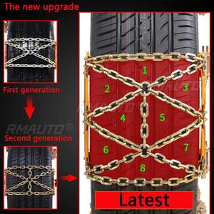 Chaînes à neige et à glace en acier pour pneus de voiture et camion, 2/3/4x roues, antidérapantes, pour conduite sécurisée sur glace, neige et boue - Product Image 3
