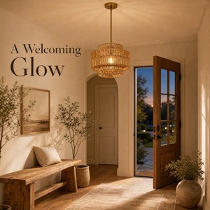 Luminaire d'intérieur à 3 niveaux, luminaire suspendu en forme de tambour, texture naturelle, fait à la main, avec tige de <span class=keywords><strong>suspension</strong></span> réglable - Product Image 6