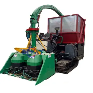 factory supply green grass silage harvester chopping with storage bin/tractor drive tracked silage small forage machine