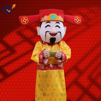 QUTENG Nouvelle Arrivée Costume intégral taille adulte pour déguisement de festival culturel, modèle Poupée de dessin animé, Thème Dieu de la Richesse, Dieu de la Fortune, Caishen