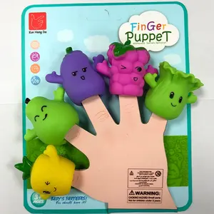 Boneca confortável para educação infantil, conjunto de brinquedos de silicone macio para dramatização, fantoches de mão e dedos de plástico