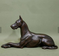 Sculpture de chien Doberman Pinscher en bronze, sculpture de jardin en laiton de qualité professionnelle pour parc extérieur