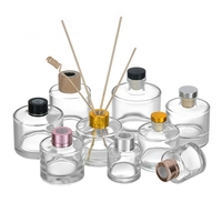 Bouteille diffuseur d'arômes en verre avec couvercle en bois de 50 ml pour diffuseur de parfum d'intérieur de voiture, emballage en gros