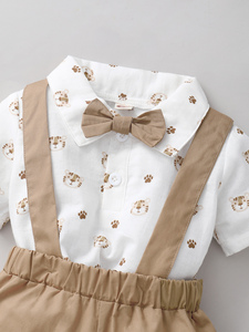<strong>Baby</strong> <strong>Boy</strong> Clothes 6 Month Summer Short Outfit <strong>Sets</strong> <strong>Baby</strong> <strong>Boys</strong> Short Sleeve Tiger Tops <strong>Suspender</strong> Shorts 2PCS <strong>Set</strong> White