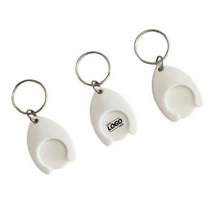 Porte-clés personnalisés pour jetons de chariot de courses Euro - Porte-jeton ABS personnalisé style croix pour chariot de courses, impression numérique, promotions portables - Product Image 1