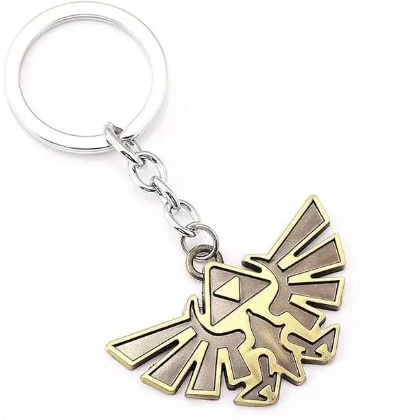 Vente chaude métal graver en laiton porte-clés logo personnalisé forme Zelda porte-clés prix usine blanc dessin animé anime Zelda Shield porte-clés