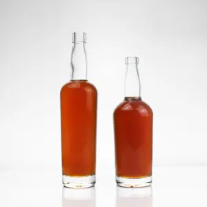Top Sales Hoge 750 Ml 700 Ml Vodka Fles Voor Spirit Whisky En Gin Geest Glas Drank Fles