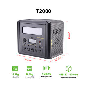 Estación de Energía Portátil de 20000 Vatios, 2000W, 1536Wh, Carga Solar, Batería de Litio LiFePO4, Paneles Solares, Sistema Solar, Kit de Paneles Solares - Product Image 6