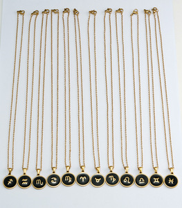 Collana placcata oro 18 carati collana con conchiglia <span class=keywords><strong>simbolo</strong></span> collana in acciaio inossidabile con dodici stelle - Product Image 2