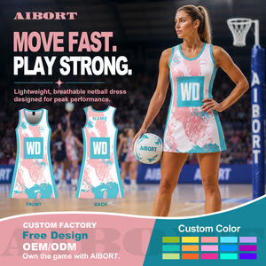 Seragam Netball Wanita Custom Made Aolan, Pakaian Olahraga Sublimasi untuk Klub Sekolah - Product Image 1
