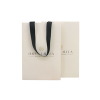 Sacs cadeaux de luxe personnalisés avec logo imprimé, en papier d'art haut de gamme, pour bijoux, vêtements, chaussures, avec lamination et ruban