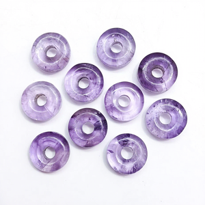 Donut de Amatista Rosa Natural de 15mm, Tallado a Mano, Piedra Preciosa Suelta, Tallado de Cristal para Fabricación de Joyas, Precio al por Mayor, Suministro a Granel - Product Image 1