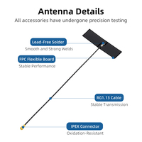 Antenne intégrée flexible FPC omnidirectionnelle verticale 2,4 GHz 15 dBi 50 Ohm avec connecteur BNC, fréquence personnalisée, pour LoRa LPWAN IoT, OEM ODM