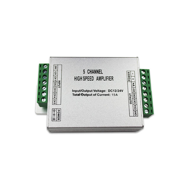 DC12V 24V 15A 5 Channel PWM RGBCCT WW LED Repeater Amplifier for RGBWW LED Light