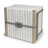 Modul Serat Keramik Blok Lipat 1430C Isolasi Tahan Api Suhu Tinggi Putih 3-5um untuk Pelapis Tungku Kiln V Anchors