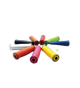 Poignée de vélo colorée couture à la main en cuir poignée de vélo - Product Image 1