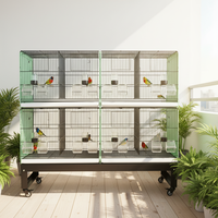 Support de cage à oiseaux en métal empilable pour l'élevage - Cage à perroquets robuste de grande taille avec plateaux amovibles, pour canaris, agapornis