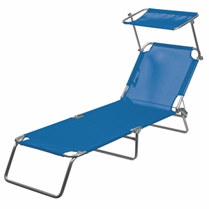 Lit de plage VIESTE/parasol ALU/POLYESTER MEL BLUE - Product Image 1