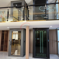Lift Rumah Hidrolik dengan Shaft Kaca, Homelift Indoor Outdoor untuk Gedung 6 Lantai, Lift Eksternal