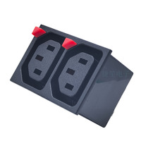 15A250VAC 2*C13 שקע חשמל נעילה שקע חשמל שקע אלקטרוני מחברים נשיים מתאם לציוד מחשב