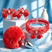 Nouvel ensemble de cosplay Ninghao sur le thème de Noël : serre-tête en peluche avec oreilles de chat, queue moelleuse, collier ras-du-cou en dentelle avec fermoir métallique – Jouets pour adultes