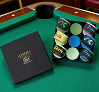 SWQK-03 Taom Professionelle Grüne Snooker- & Billard-Kreide Top-Performance 9-teiliges TAOM Billard-Kreide-Set