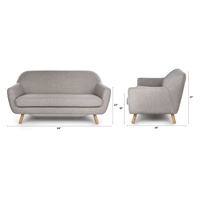 Canapé 3 places de style moderne et minimaliste, en tissu éponge de haute qualité, personnalisable, idéal pour les villas - Vente chaude