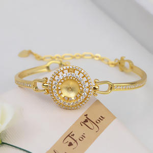 Composants de bijoux DIY personnalisés en argent S925 : Bracelet montre à cadran rotatif, motif cire de miel, perles et plateau pour cheveux - Product Image 1