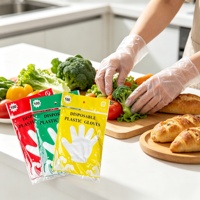 Gants jetables transparents en PE légers pour la protection des mains en salon, institut de beauté, cuisine et manipulation des aliments