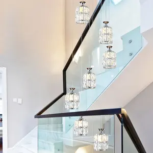 10 Producto de venta araña de cristal iluminación escalera colgante luces para sala