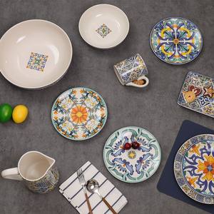 Venta al por mayor Restaurante Cerámica <span class=keywords><strong>Barato</strong></span> Colorido Comer Color Lujo <span class=keywords><strong>Completo</strong></span> Cerámica Platos <span class=keywords><strong>Vajilla</strong></span> <span class=keywords><strong>Juego</strong></span> <span class=keywords><strong>de</strong></span> <span class=keywords><strong>vajilla</strong></span> - Product Image 1