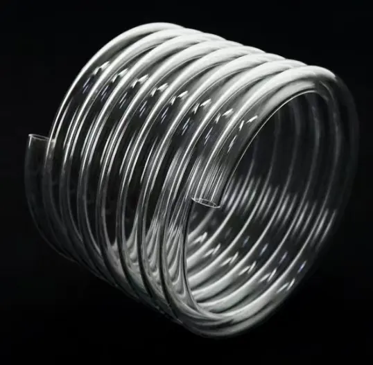 Tubo espiral de quartzo de alta qualidade, tubo espiral helicoidal de vidro