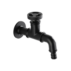Robinet mural pour toilettes 20i04R, petit robinet, robinet <span class=keywords><strong>de</strong></span> <span class=keywords><strong>jardin</strong></span> extérieur, style rétro, noir mat européen, robinet <span class=keywords><strong>de</strong></span> machine à laver, robinet à bec - Product Image 1