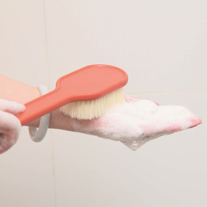 Bath Brush Oval Soft Bristle Plastic Body Scrubber Shower Brush Back Cleaner - Product Image 1