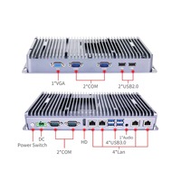 Fanless komputer tertanam i7 8565U 16G DDR4 M.2 TPM2.0 industri mini pc linux kompatibel 4 port lan