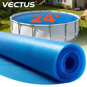 Cubierta Solar para Piscina, Redonda, de <span class=keywords><strong>24</strong></span> pies, Azul, de 16 Mil, con Burbujas y Material PE, Retención de Calor, Fabricación China, Venta al Por Mayor, ODM - Product Image 1